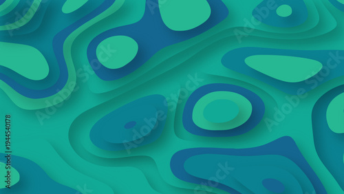 Colorful abstract wavy papercut layers background gradient shape design vector