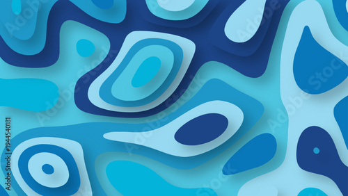 Colorful abstract wavy papercut layers background gradient shape design vector