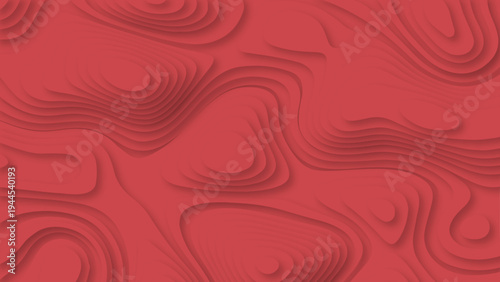 Red paper cut banner with slime abstract background and  waves layers. Abstract layout design for brochure and flyer. Paper art vector illustration