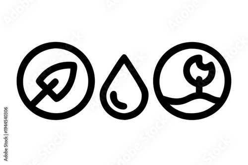 Eco with leaf and water droplet and earth eco leaf eco friendly sustainable