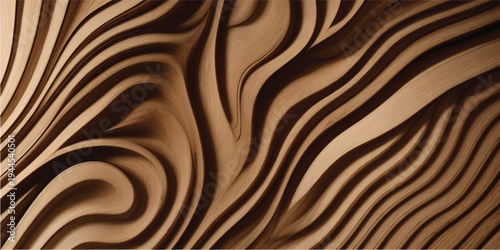 Wood Texture Background Dark Brown Wood Grain Texture with Cream Gold Swirl Waves Luxury Wooden Pattern for Interior Design Wallpaper and Premium Surface
