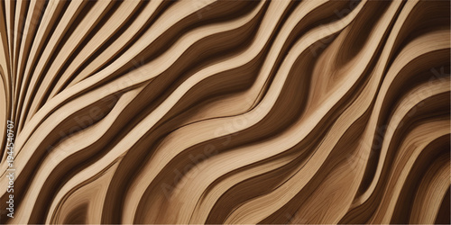 Wood Texture Background Wood Grain Texture Dark Brown Wooden Surface with Cream Gold Swirl Waves Luxury Pattern for Wallpaper Interior Design and Premium Decor