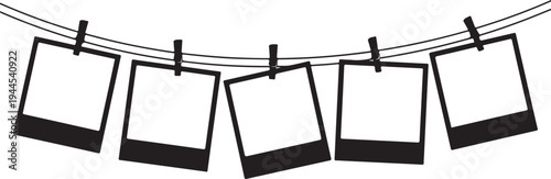 Photo Frames & Polaroid Templates: Hanging Pictures, Borders, and Cloud Upload Icons