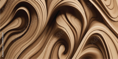 Luxury Wood Texture Background Dark Brown Wooden Surface with Cream Gold Swirl Waves Elegant Wood Grain Pattern for Wallpaper