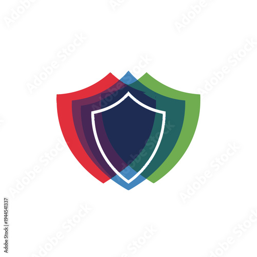 Free Download Multicolored Shield Icon with White Outline. - GFXLoad