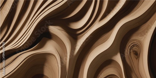 Abstract brown and gold marble texture with soft flowing waves like silk fabric creating a smooth elegant background pattern