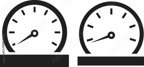 Speedometer icon silhouette isolated on white background