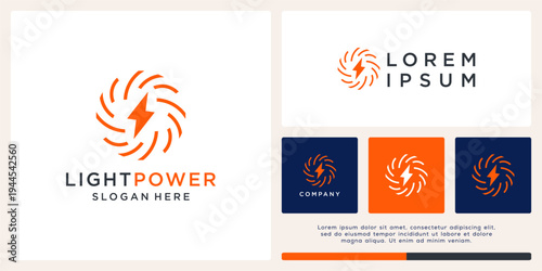 Light power logo design solar template