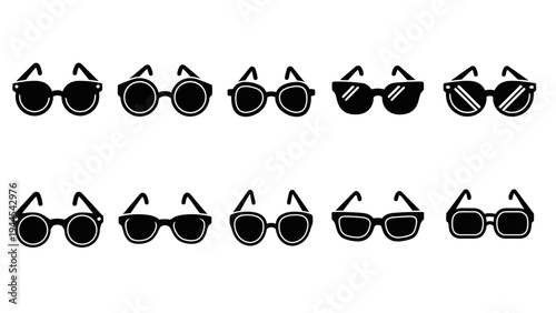 Collection of various sunglasses icons.