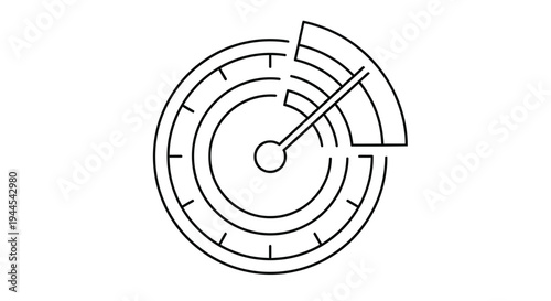 Linear gauge icon displaying a measurement likely speed or performance level
