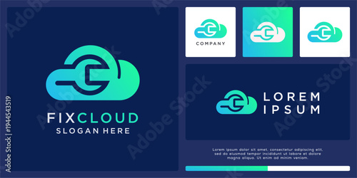 Fix cloud logo design with wrench