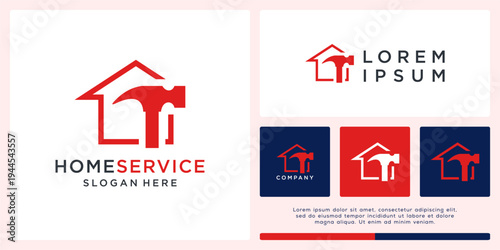 Home service logo design with hammer