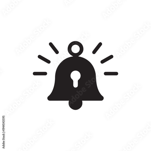 Security alert bell icon vector editable EPS notification symbol