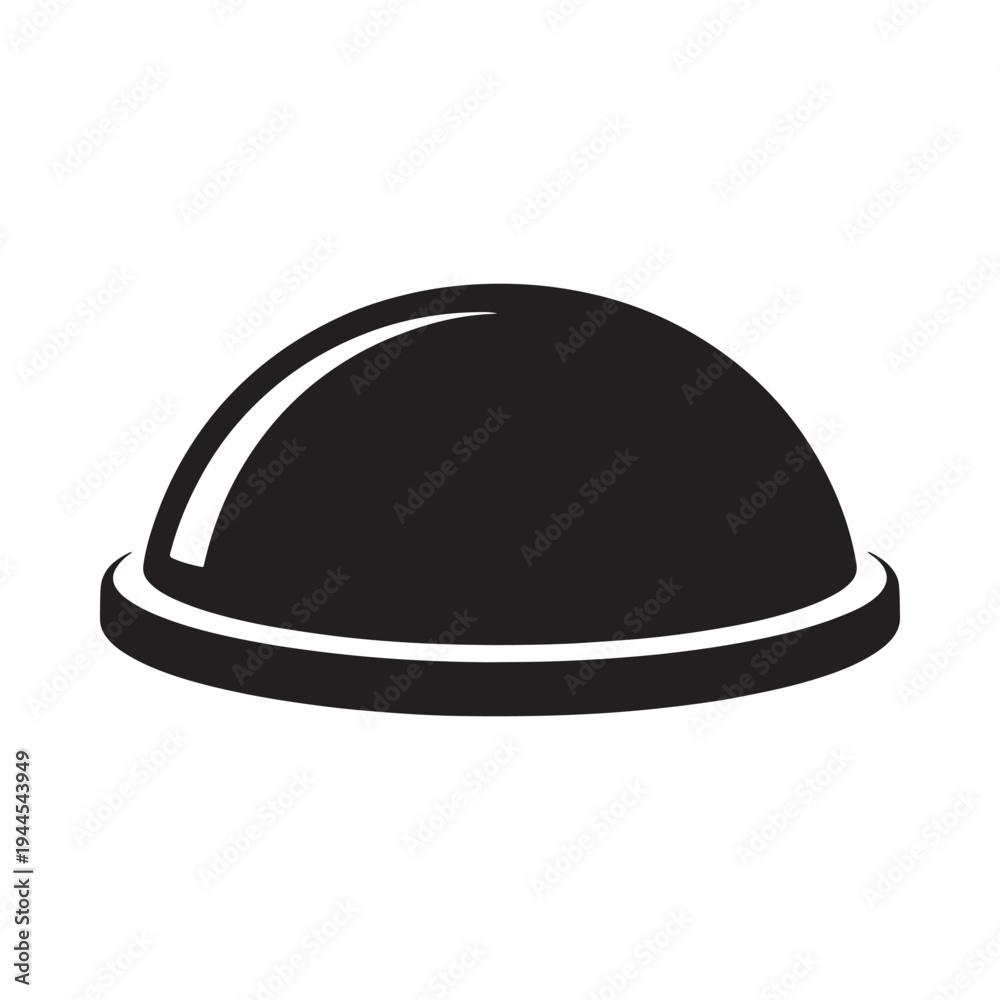 Fototapeta premium Simple black and white illustration of a bowler hat on a white background