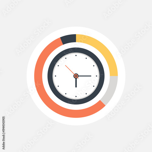 Time Management flat web icon concept