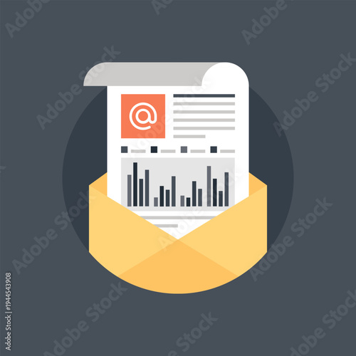 Email Marketing flat web icon concept