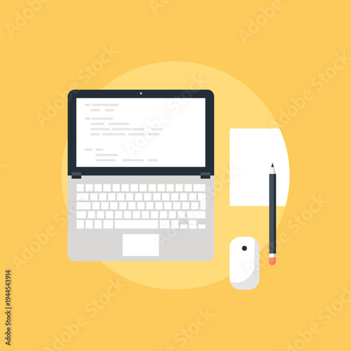 Office Work flat web icon concept