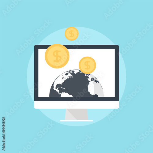 Electronic Business flat web icon concept