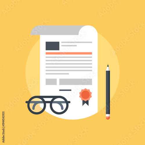 Contract flat web icon concept