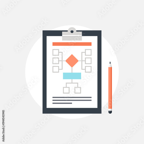 Workflow flat web icon concept