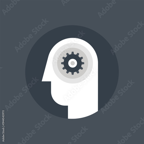 Brain Training flat web icon concept