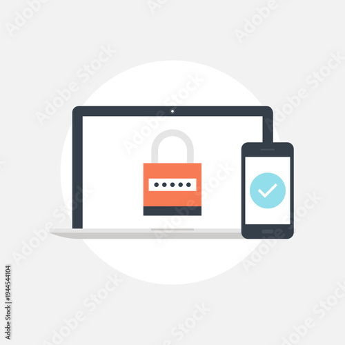Security flat web icon concept