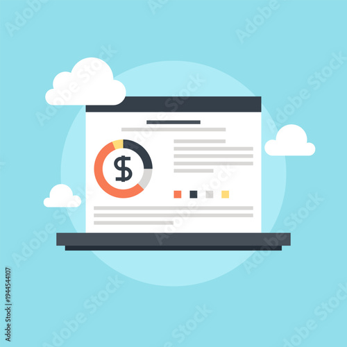 Funding Platform flat web icon concept