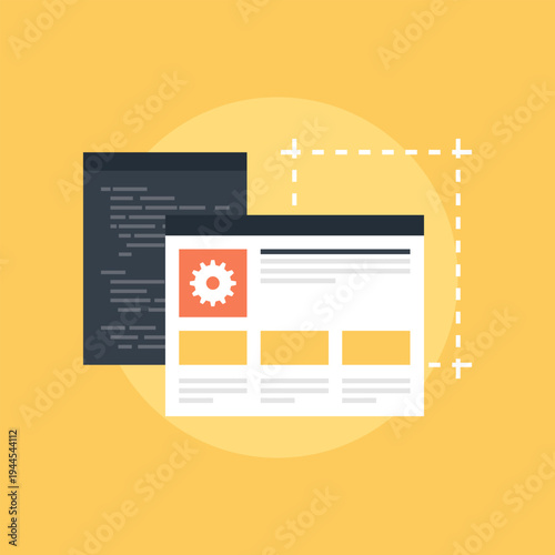 Web Development flat web icon concept