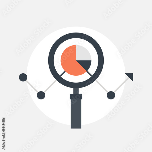 Data Analysis flat web icon concept