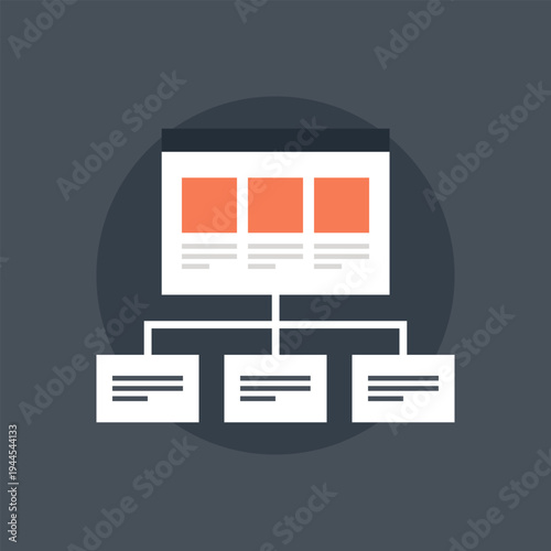 Wireframe flat web icon concept