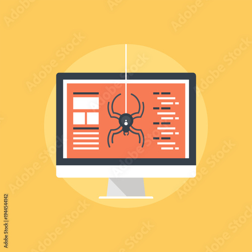 Antivirus System flat web icon concept