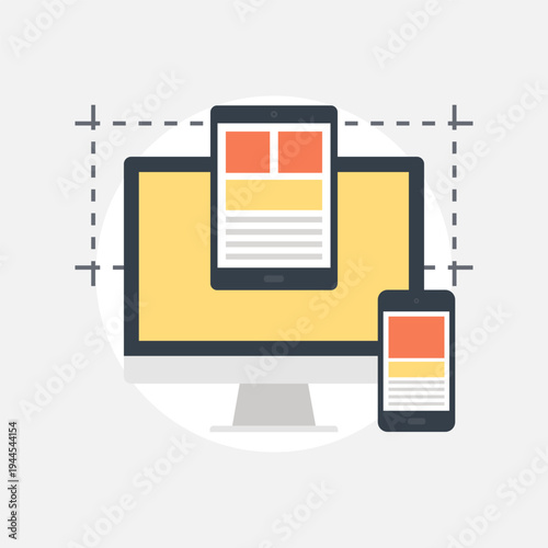 Adaptive Design flat web icon concept