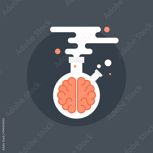 Creative Research flat web icon concept