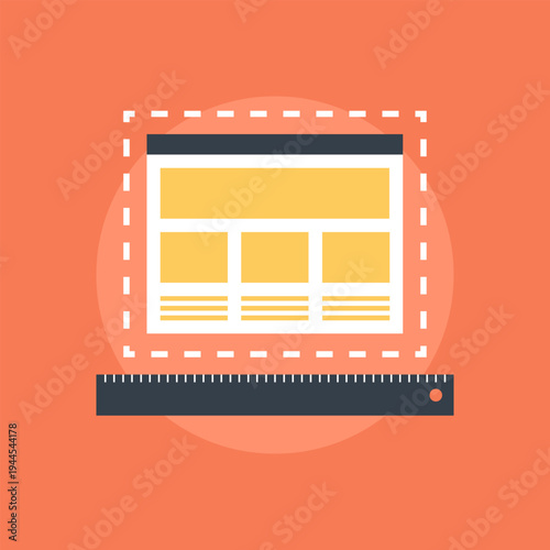 Fluid Grid flat web icon concept