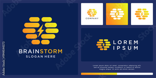 Brain storm logo design with flash