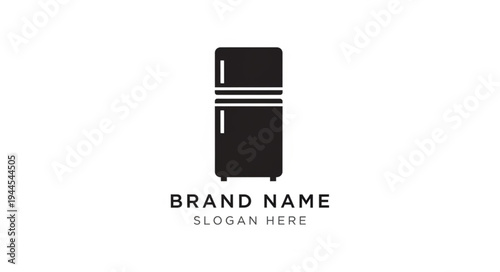 Simple black silhouette of a refrigerator with a freezer compartment on top, isolated on a white background.