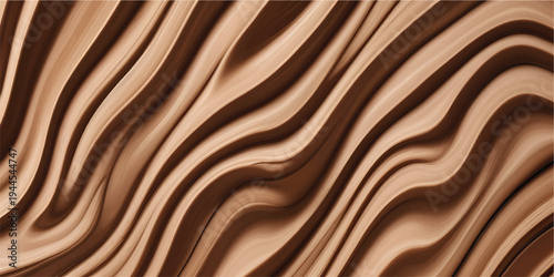 Dark brown wood grain texture background with smooth cream and gold flowing design for luxury wallpaper, interior styling, furniture finishes and premium decorative surfaces