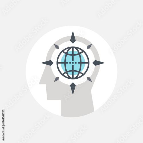 global thinking icon concept