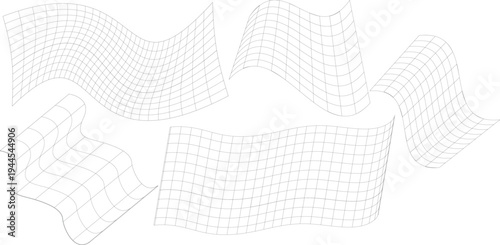 set of checkered flage outlines