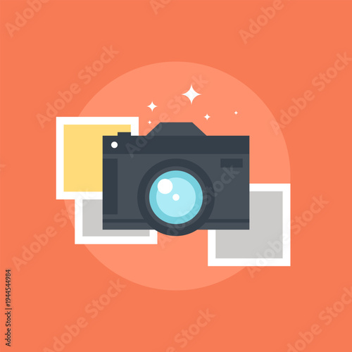 Photography flat web icon concept