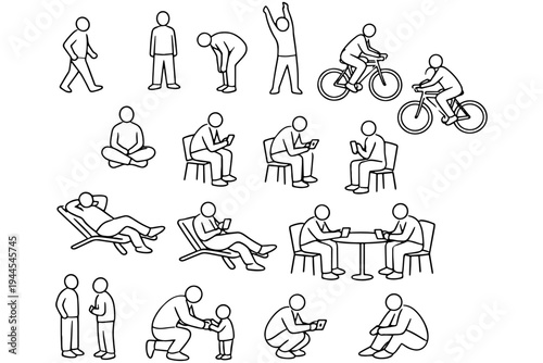 Modern Human Outline Characters – Minimal People Vector Pack