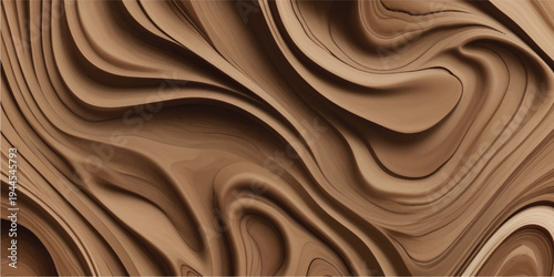 Elegance in Wood: The image presents a carved wood, its flowing waves and textures creating a tactile experience. The artwork seamlessly merges with the natural grains of the material.