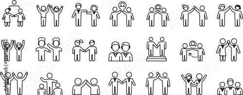 Collection of stick figure illustrations depicting various occupations and activities