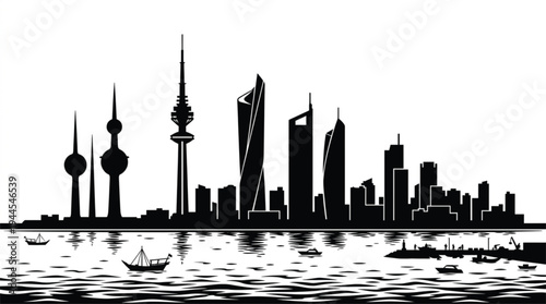 Minimalist Desert Sand Dune Landscape Silhouette Icon, High-Contrast Black Vector Symbol Isolated on White for Business, Travel, and Professional Graphic Design