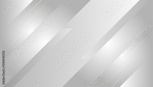 Abstract Silver Gray Diagonal Lines Background with Luxury Golden Particles