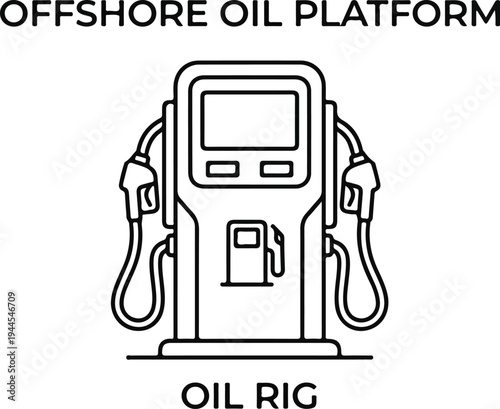 Gas Station Pump Line Icon Vector for Fuel and Energy Industry
