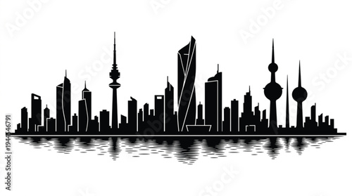 Minimalist Desert Sand Dune Landscape Silhouette Icon, High-Contrast Black Vector Symbol Isolated on White for Business, Travel, and Professional Graphic Design