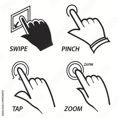 Various touchscreen gestures for user interface interactive