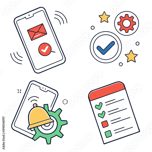 Mobile for notifications and settings smartphone email