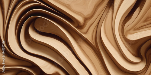 Wavy wooden planks with dark shadowed grooves create a textured abstract pattern